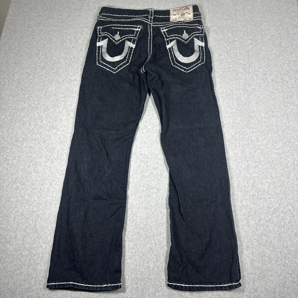 True Religion Billy Super T Bootcut Jeans Men's 32X31 Dark Wash Thick Stitch Y2K